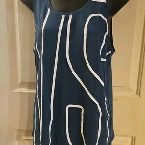 Victoria Sport Teal Athletic Tank Top Back CutoutNavy and White Graphic Tank Top